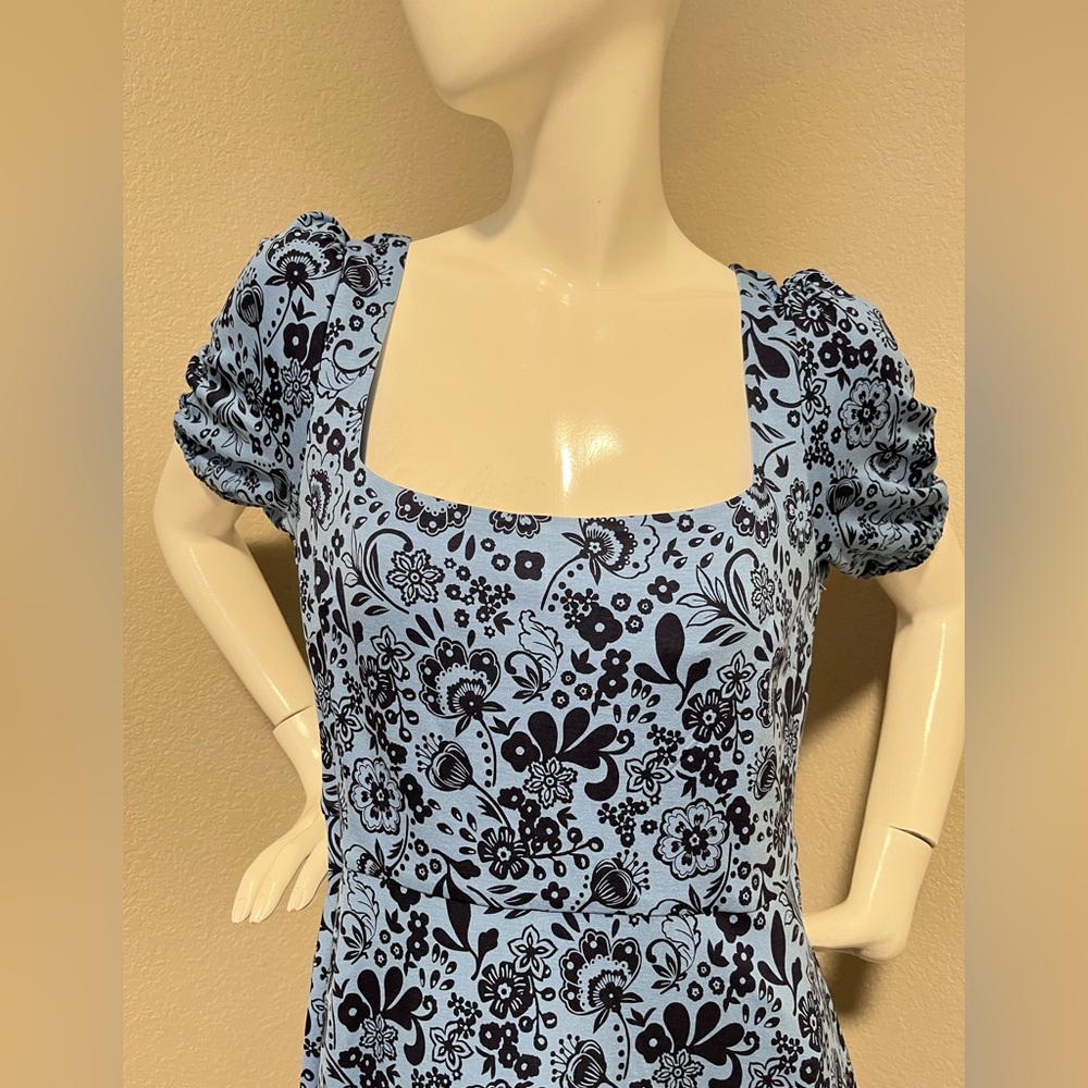 BODEN Women’s Blue & Black Nancy Jersey Paisley SS Midi Dress Size US 12R - Picture 3 of 14